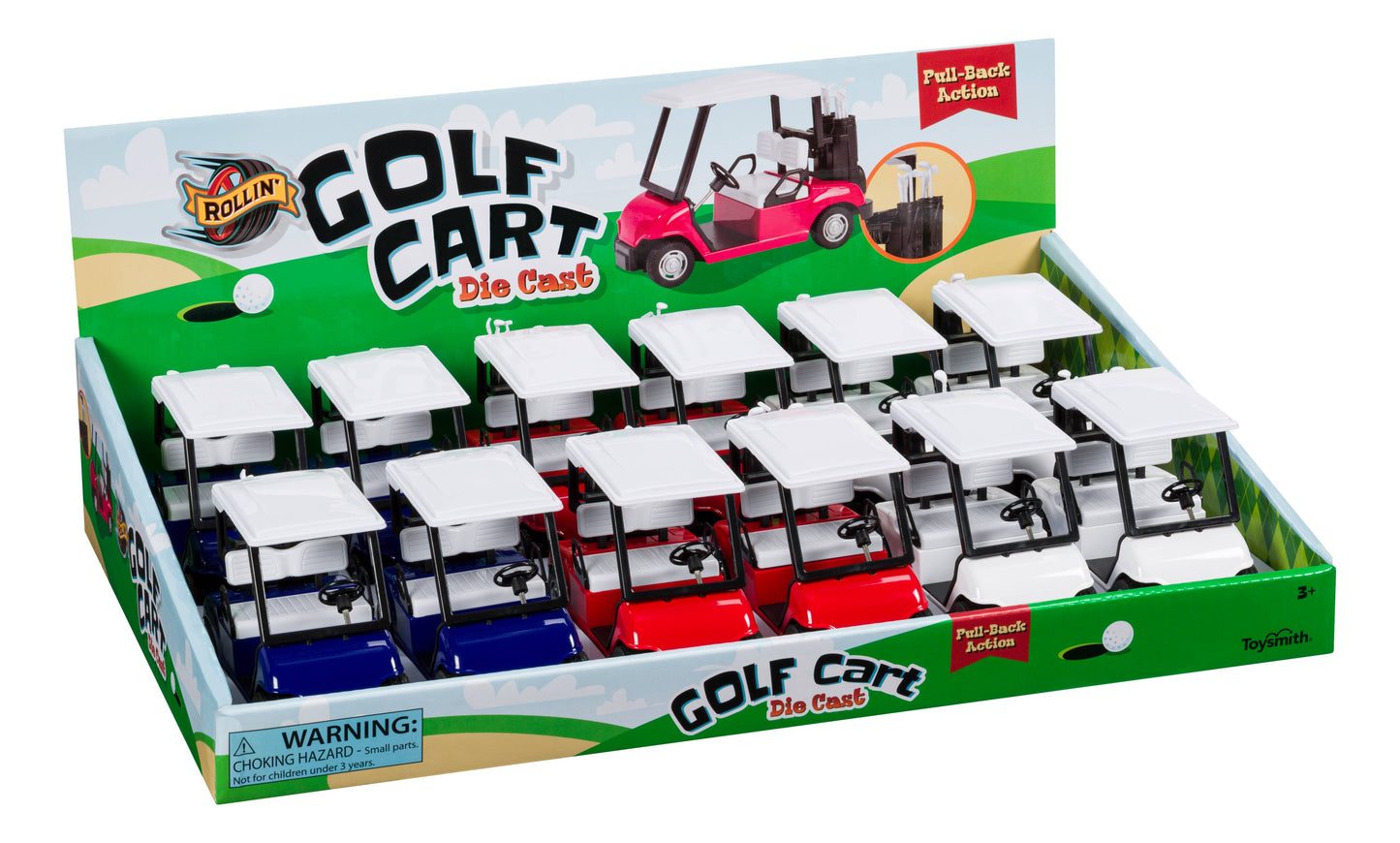 Rollin' Pull-Back Golf Cart-Toy Car, Die Cast
