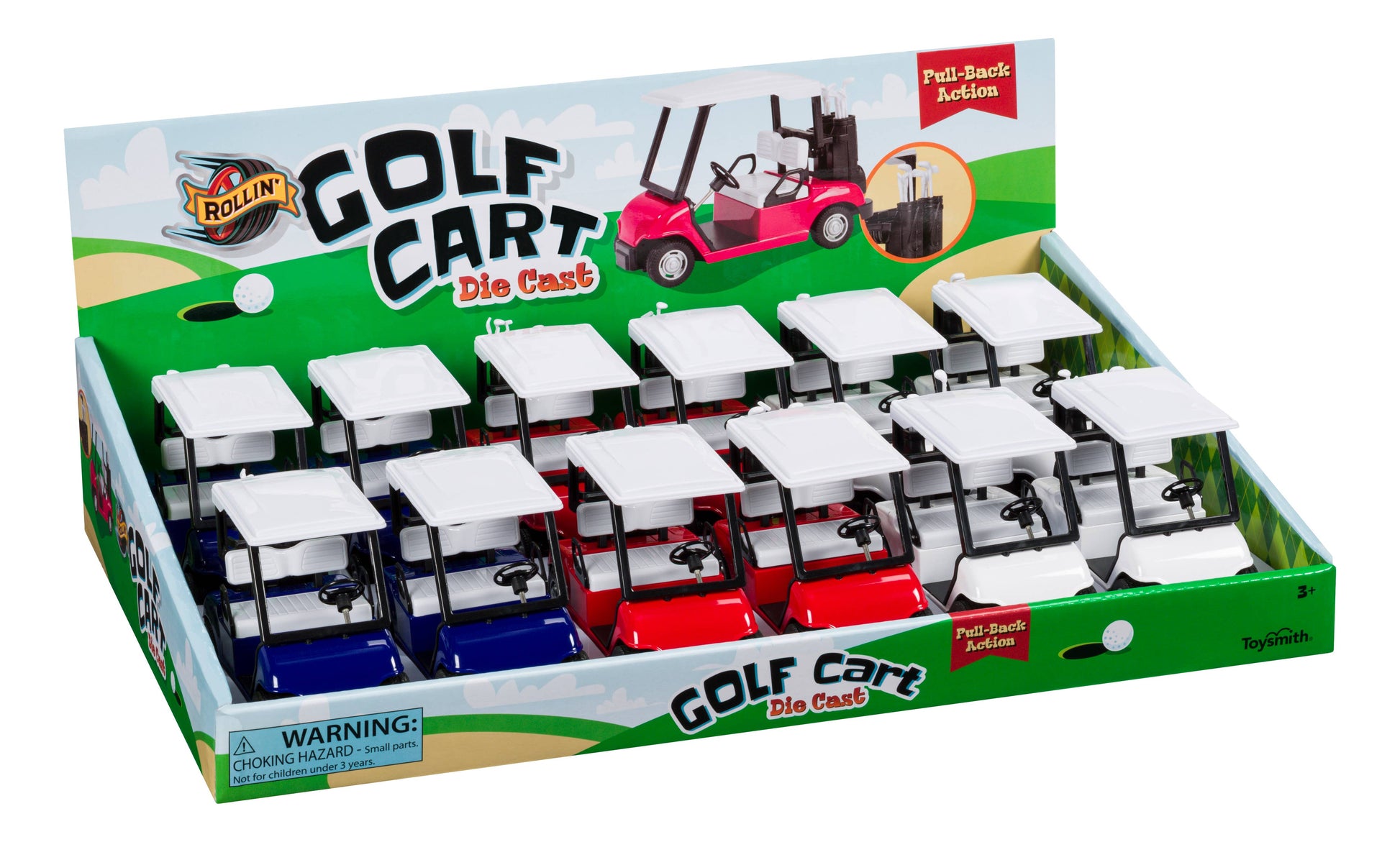Rollin' Pull-Back Golf Cart-Toy Car, Die Cast