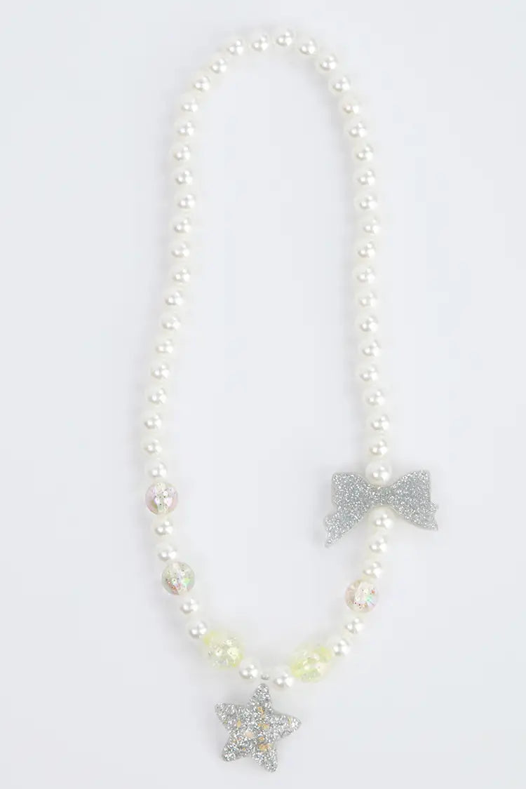 Pearl Glitter Star Necklace