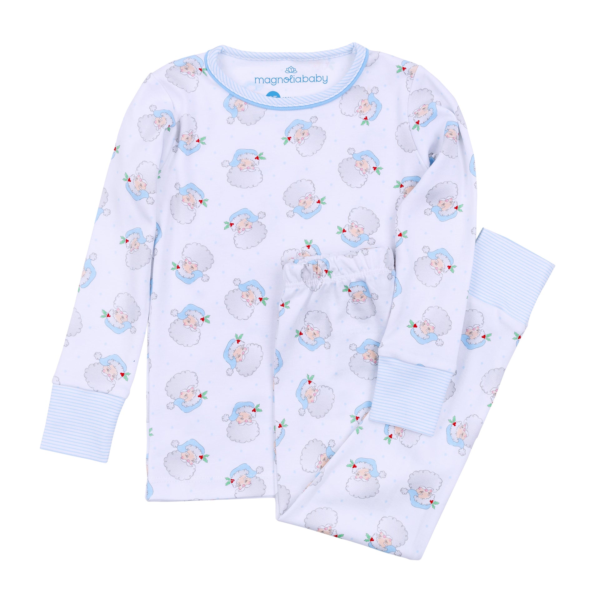 Santa Baby Long Sleeve Pajamas | Light Blue