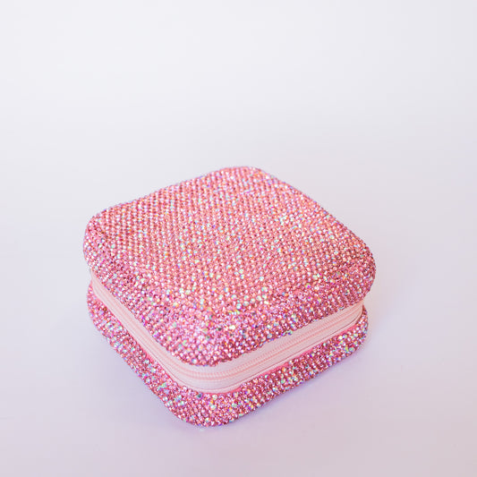 Small Fully Crystal Jewelry Box | Pink