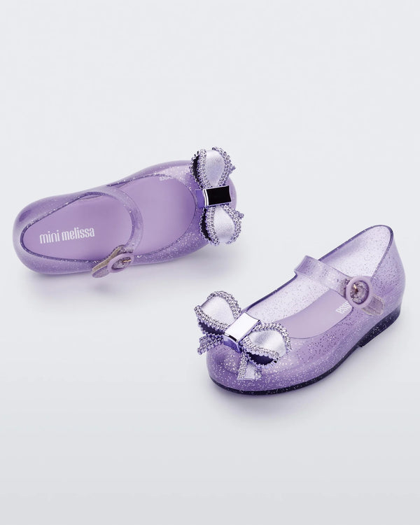 Sweet Love Ballet Flat With Bow Applique | Lilac/Metallic Violet