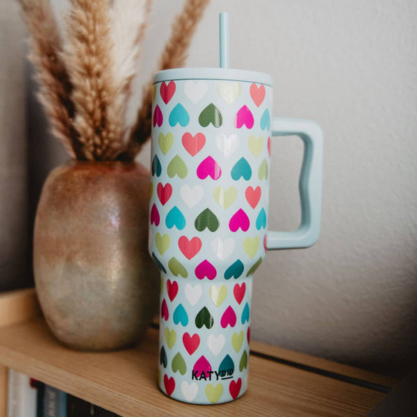 Multicolored Hearts Tumbler Cup | Mint