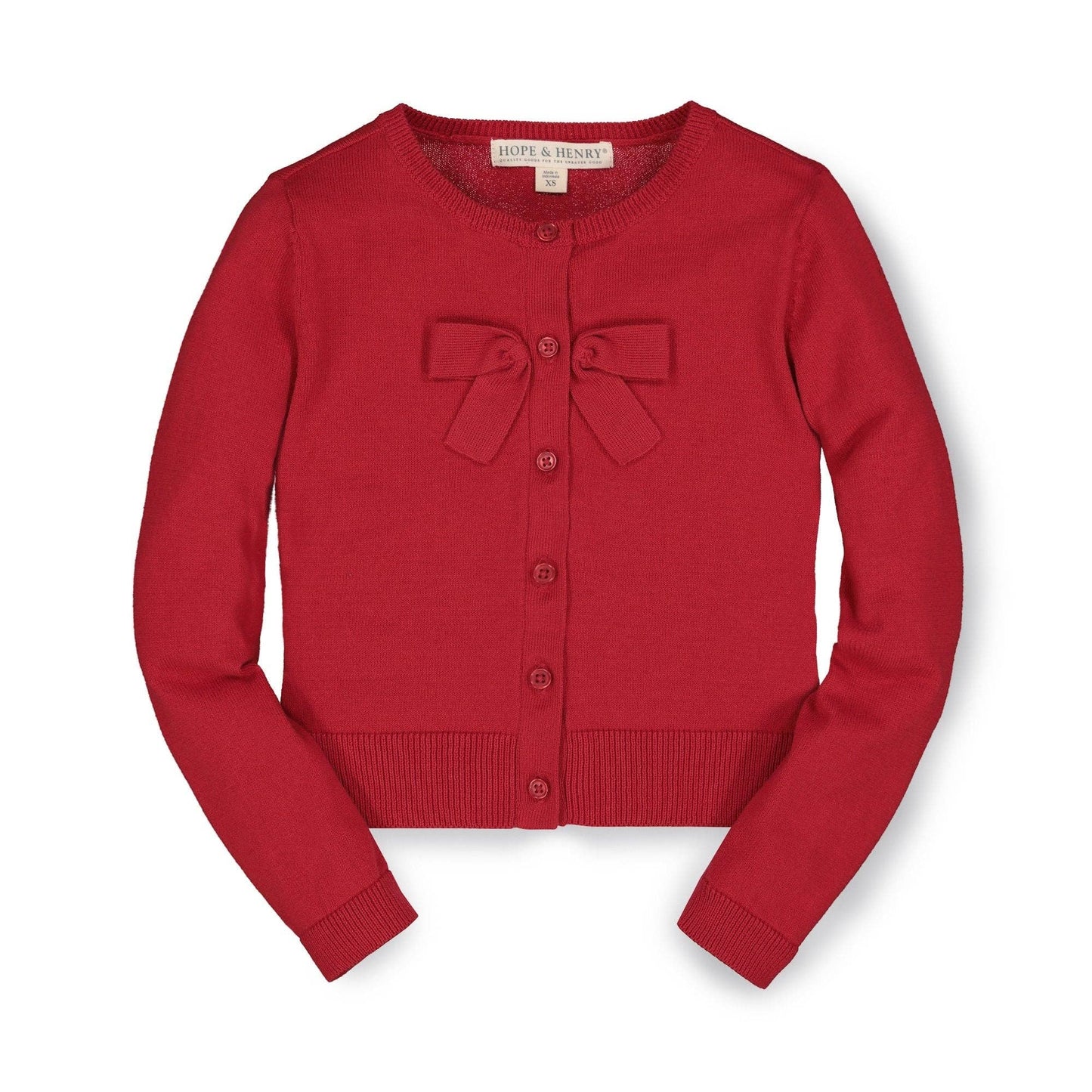 Bow Front Cardigan | Red