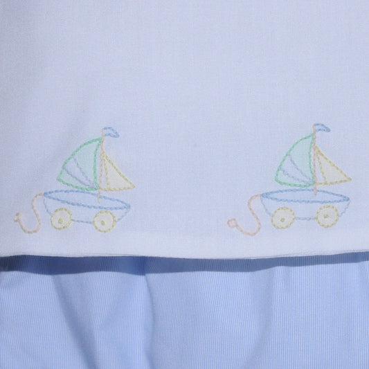 Bailey Diaper Set | Blue Sailboat