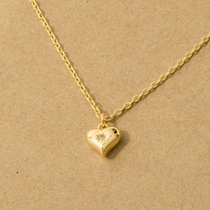 Gold Dipped Mini Heart Pendant Necklace