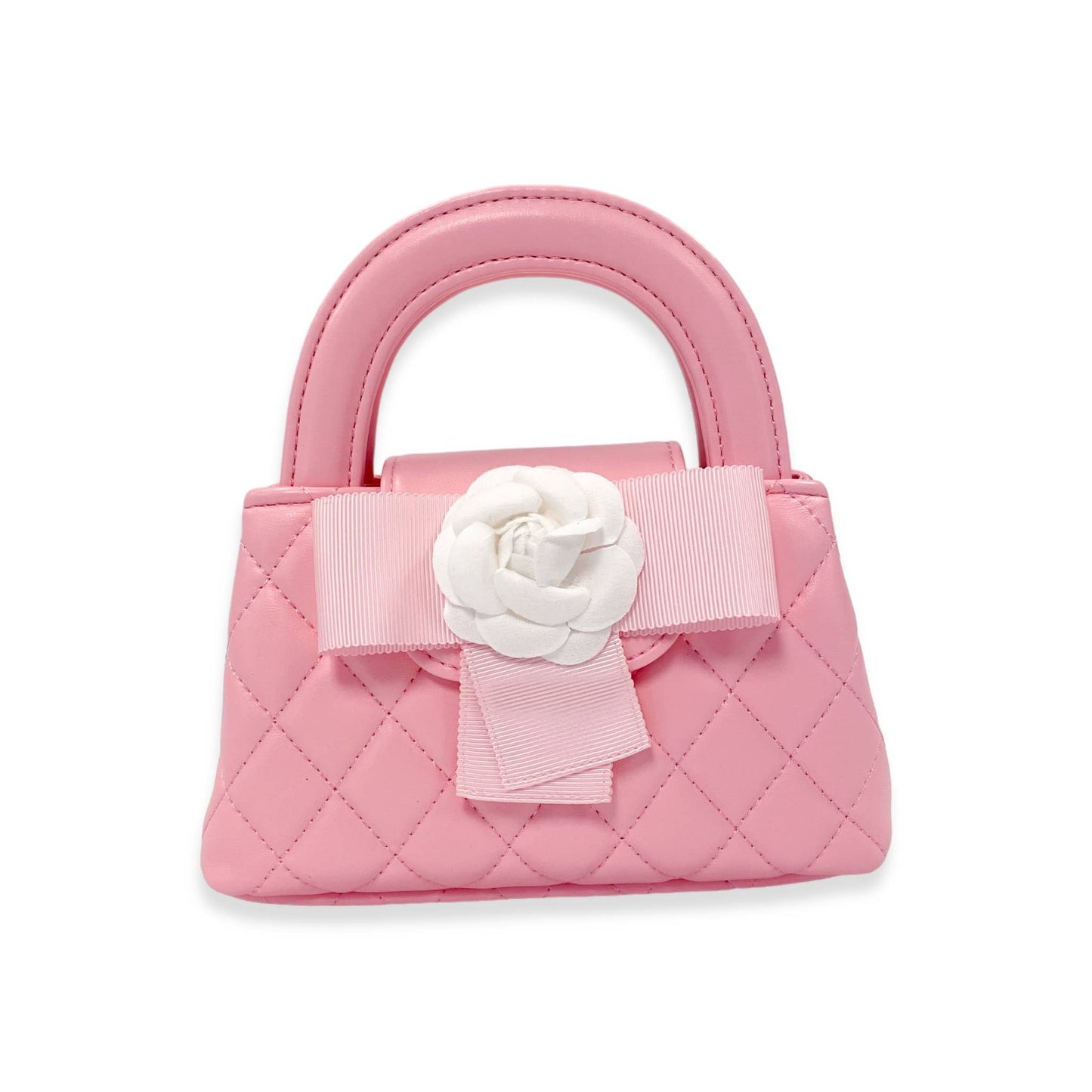 Floral Applique Quilted Bag | Pink