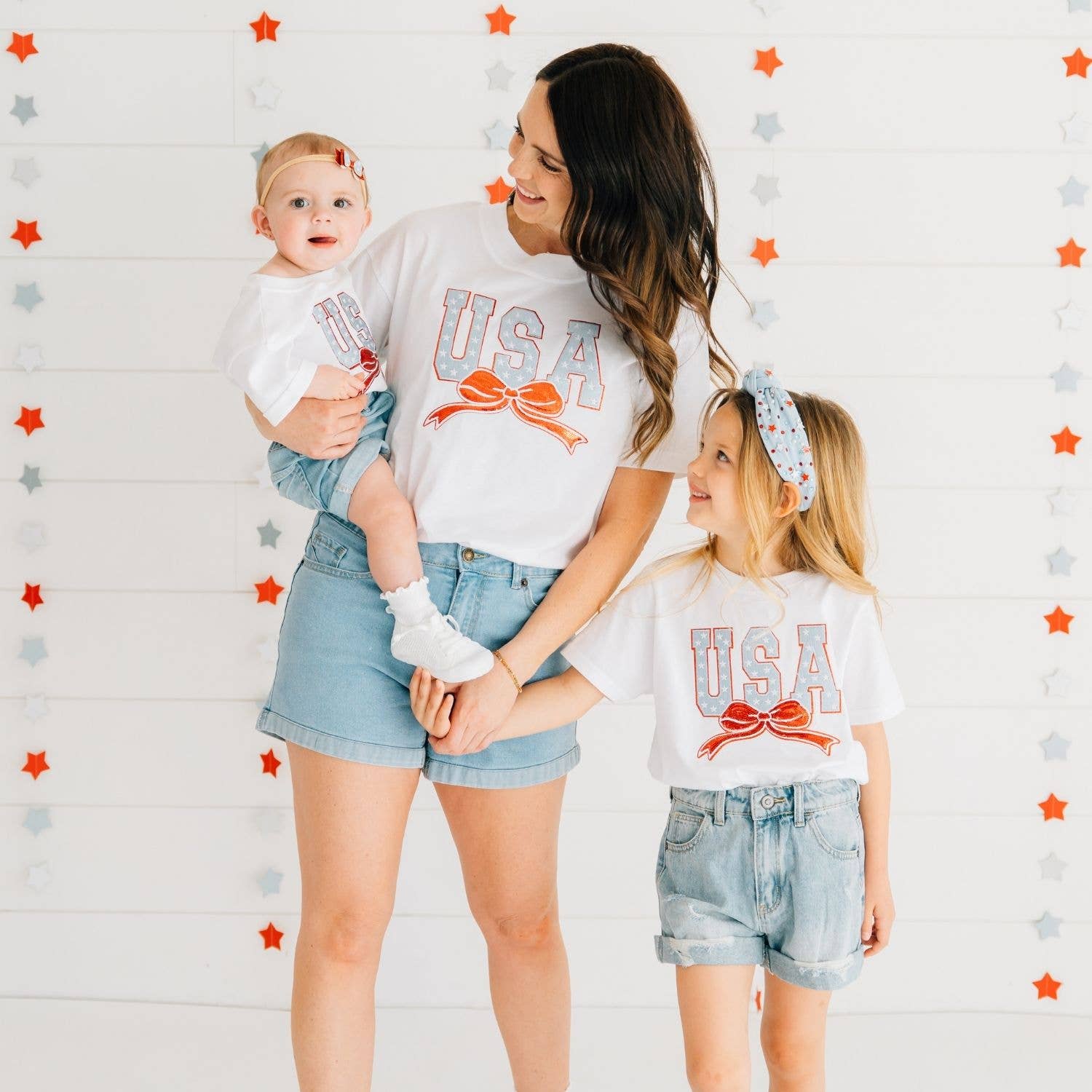 USA Stars Gemstone Headband - Fourth of July - Mommy & Me