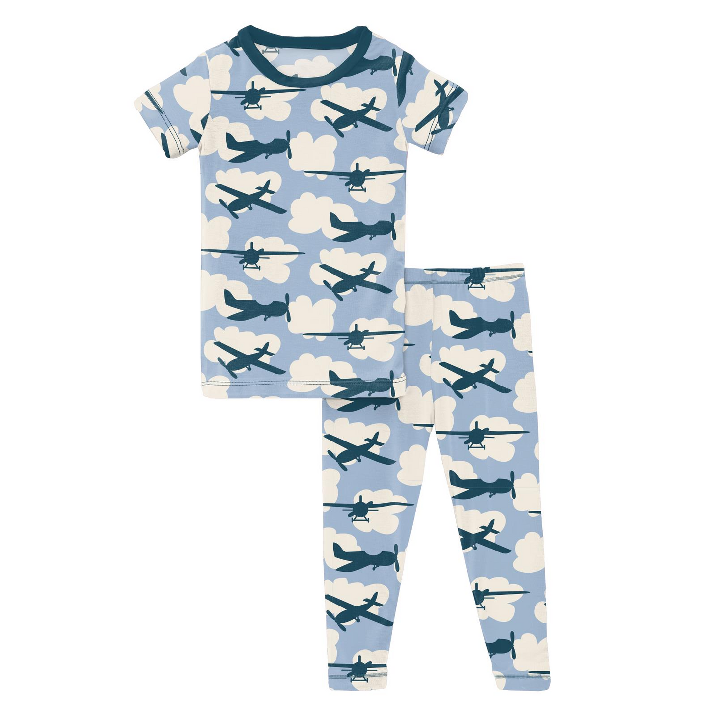 Print Short Sleeve Pajama Set | Pond Planes
