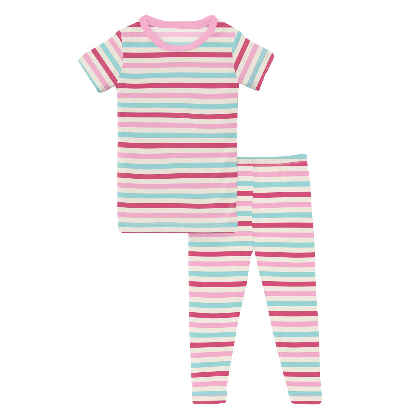 Print Short Sleeve Pajama Set | Sock Hop Stripe