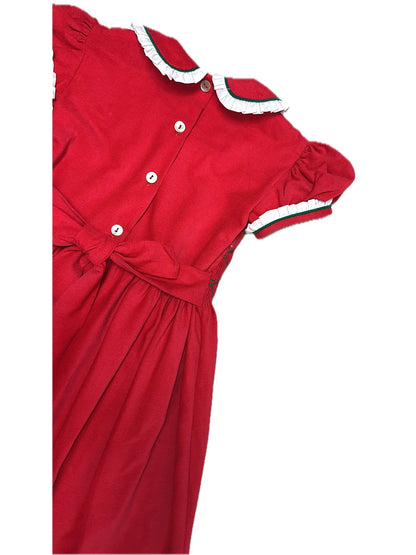 Christmas Classic Red Smocked Dress