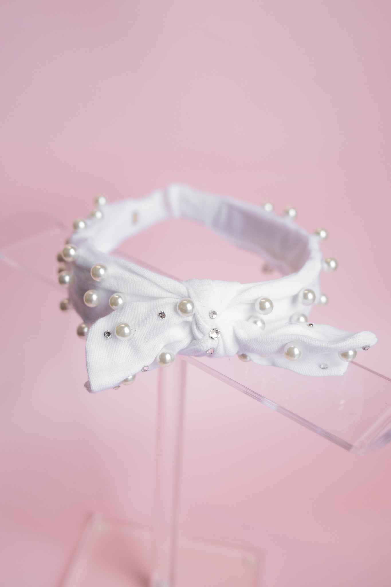 Pearl Tie Knot Headband | White
