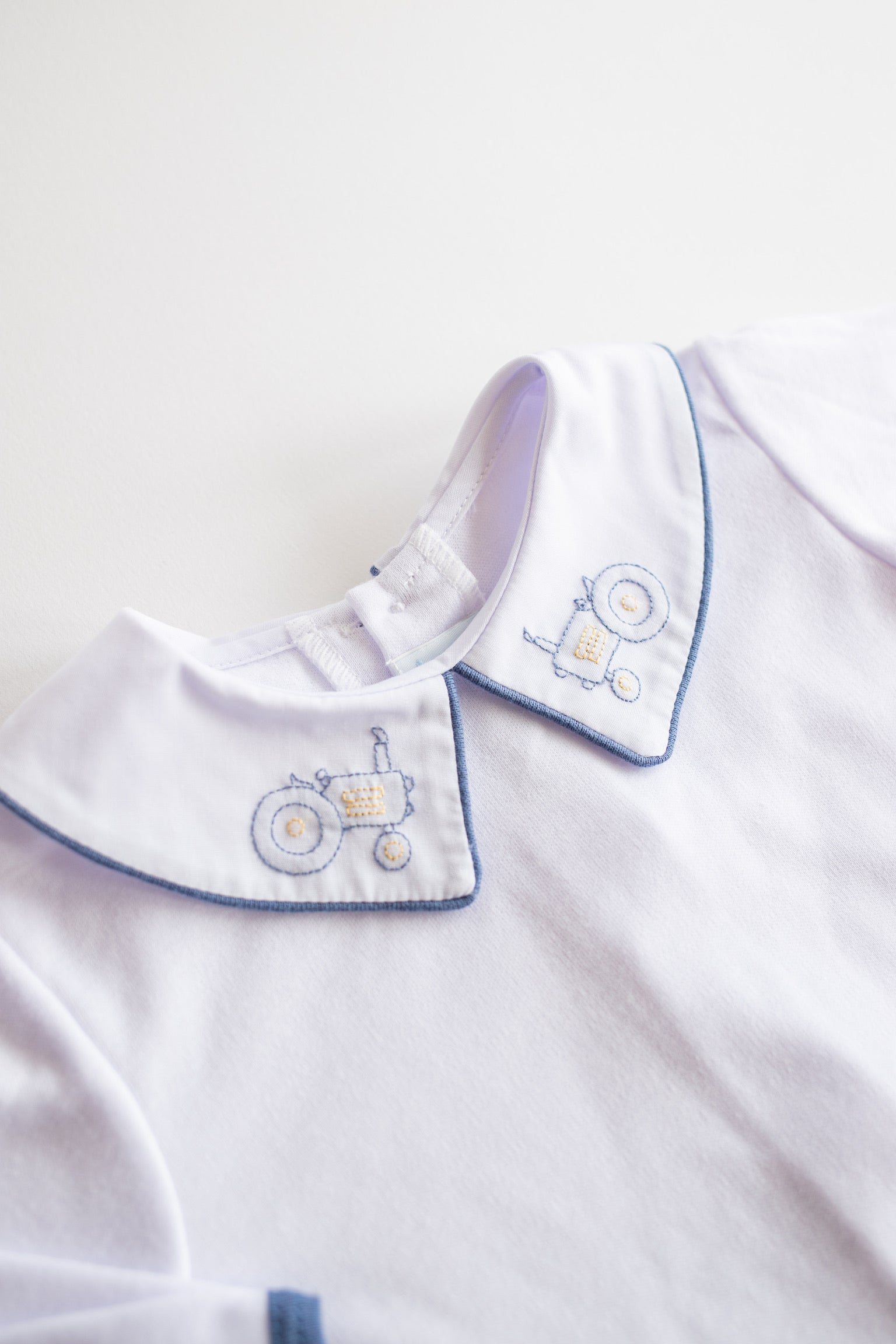 Embroidered Collar Knit Set | Slate Tractor