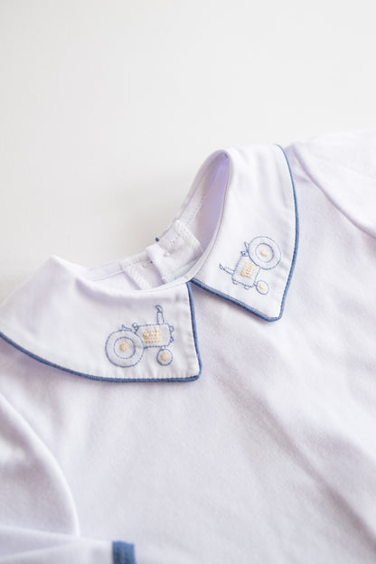 Embroidered Collar Knit Set | Slate Tractor