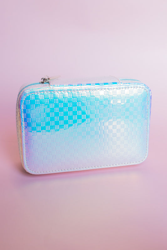 Small Iridescent Checker Jewelry Box