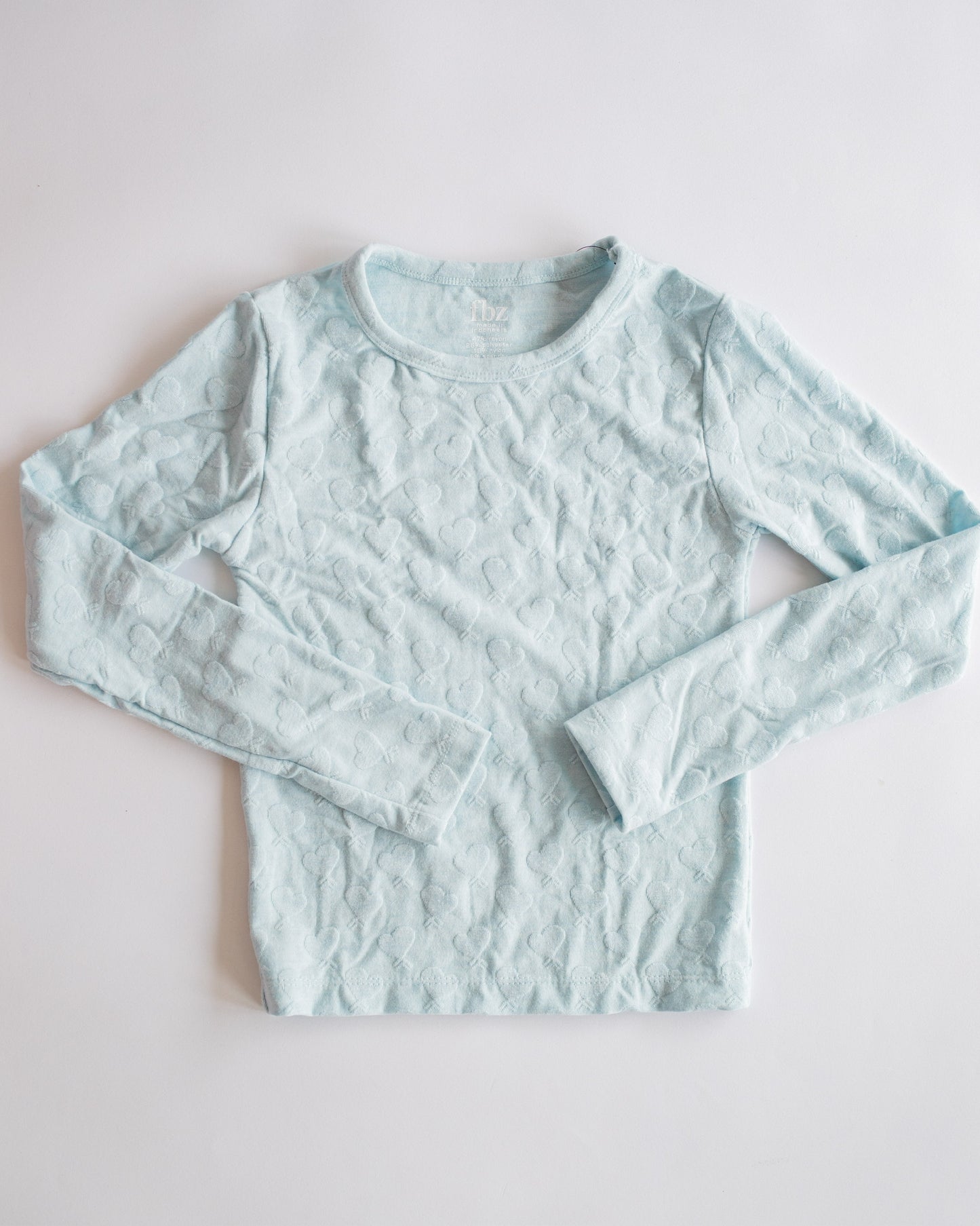 Embossed Heart Long Sleeve | Blue