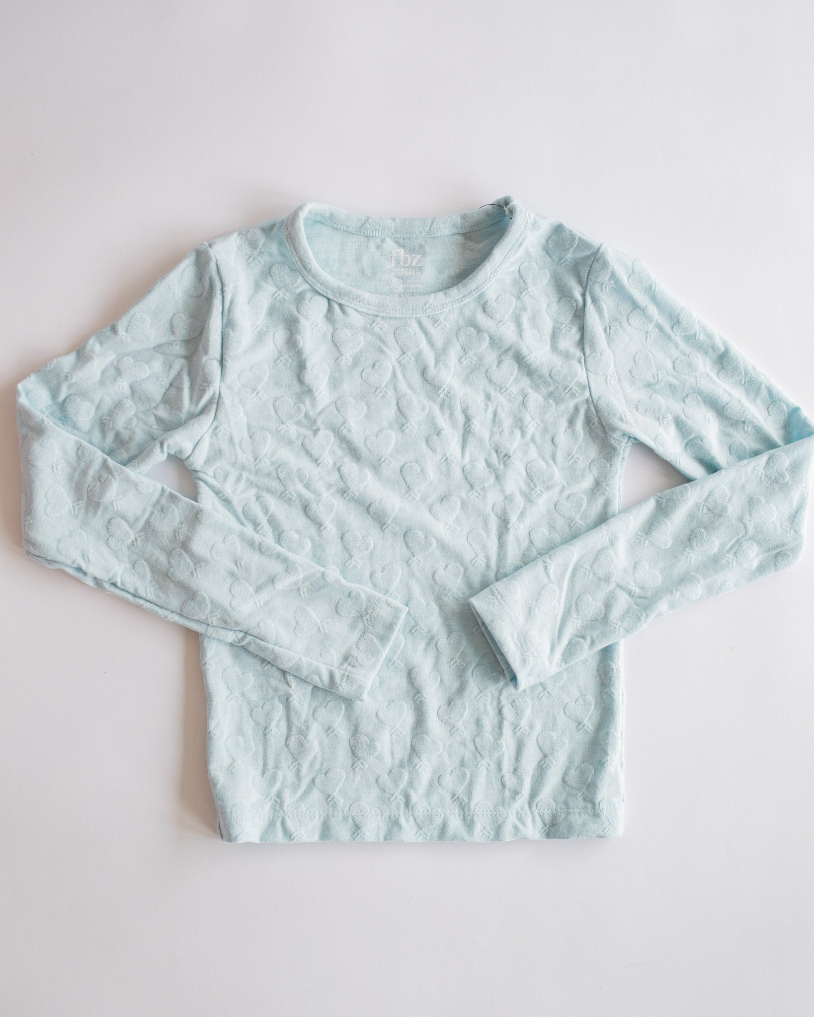 Embossed Heart Long Sleeve | Blue