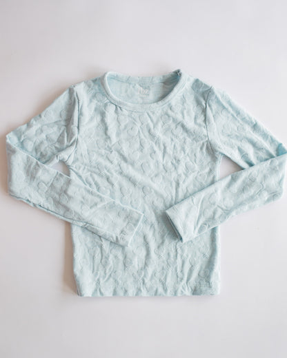 Embossed Heart Long Sleeve | Blue