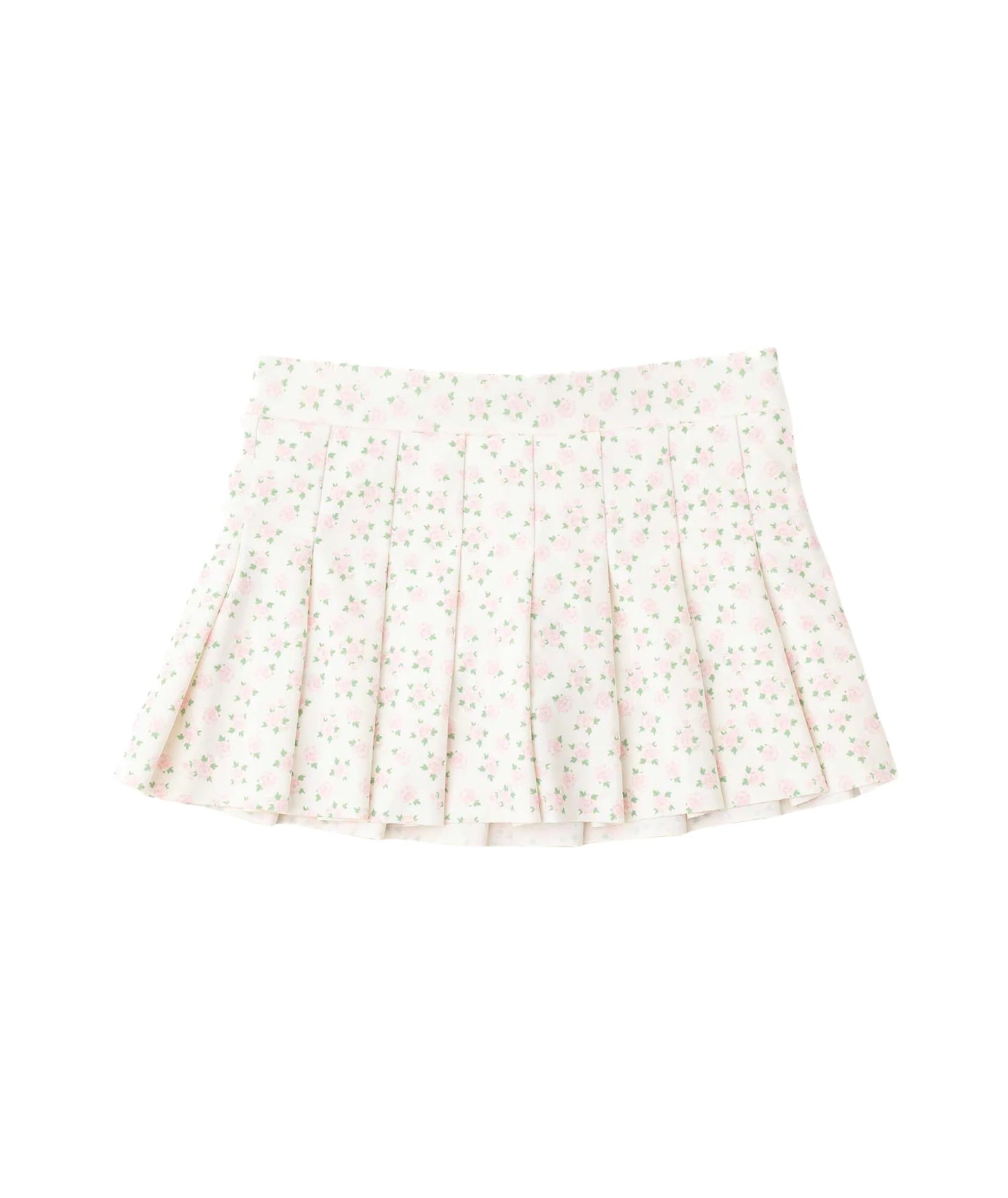 pleated active skirt , cottage floral pink