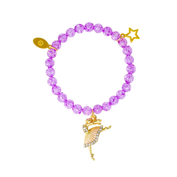 Pink & Purple Ballet Bead Bracelets, Assorted