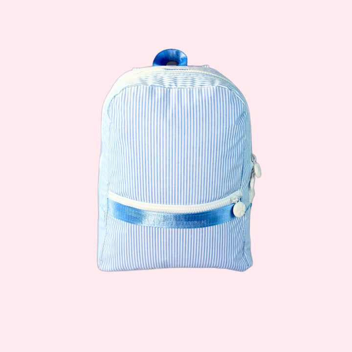 Glossy Small Backpack | Preppy Blue Stripe