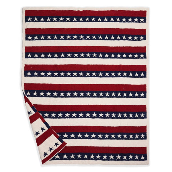 Stars & Stripes Pattern Cozy Soft Throw Blanket