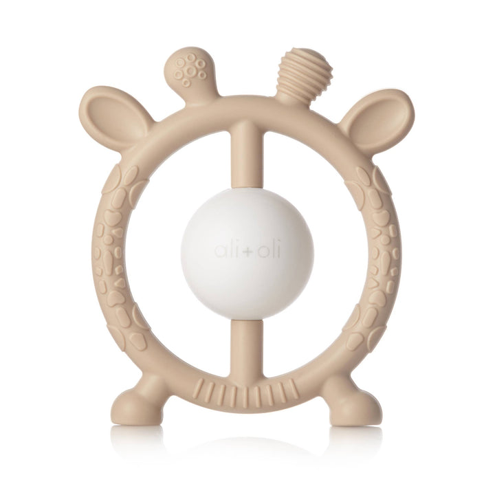 Giraffe Teething Rattle | Taupe