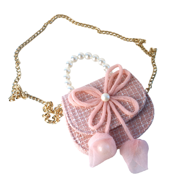 Bowtie Tweed Purse | Pink