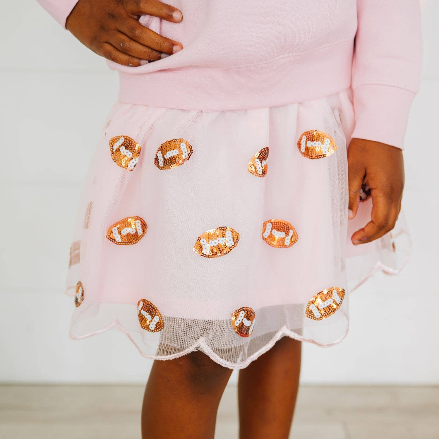 Mini Sequin Footballs Tutu Skirt