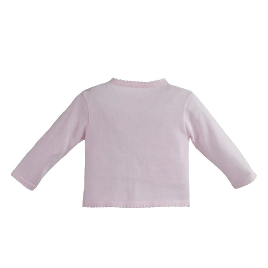 Scallop Edge Knit Cardigan | Pink