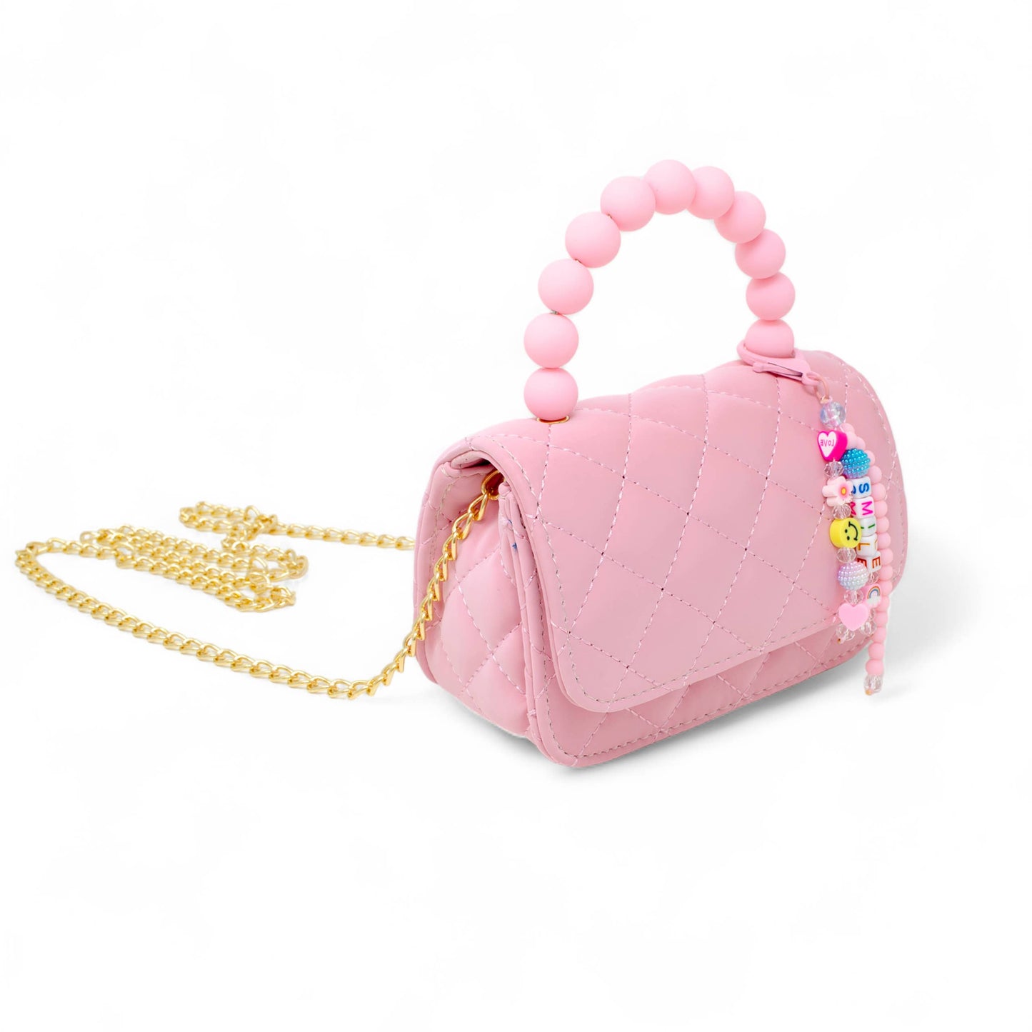 Pearl Handle Message Charm Handbag | Lavender