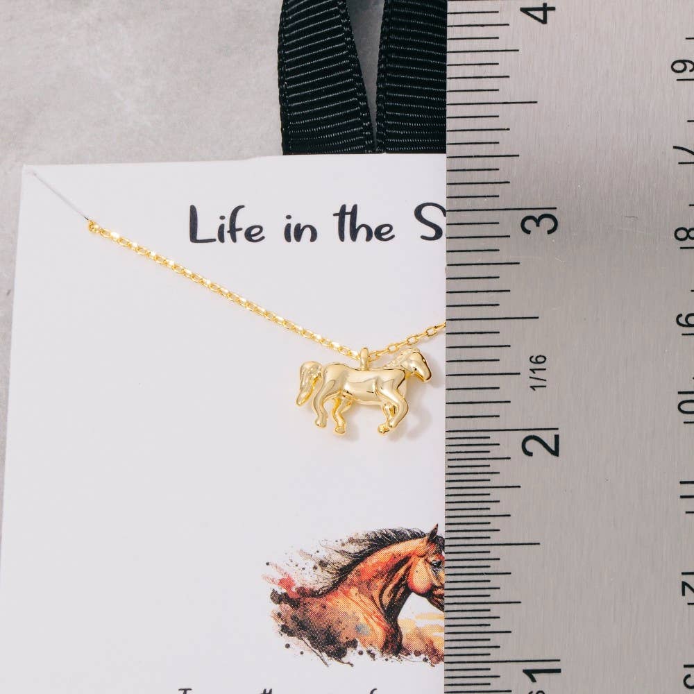 Gold Dipped Horse Pendant Necklace
