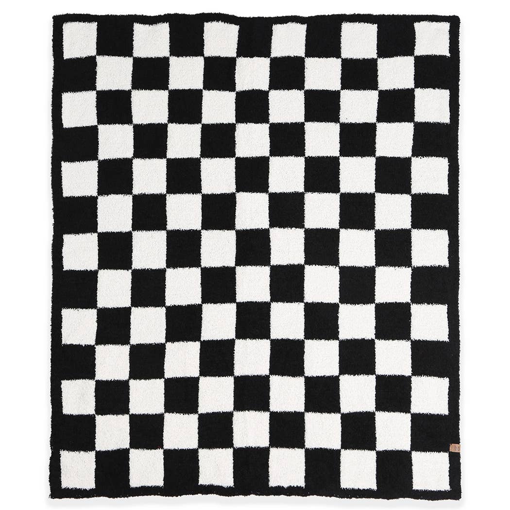 Kids Checkered Pattern Soft Throw Blanket | Pink