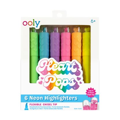 Heart Pops: Neon Highlighters (Set of 6)
