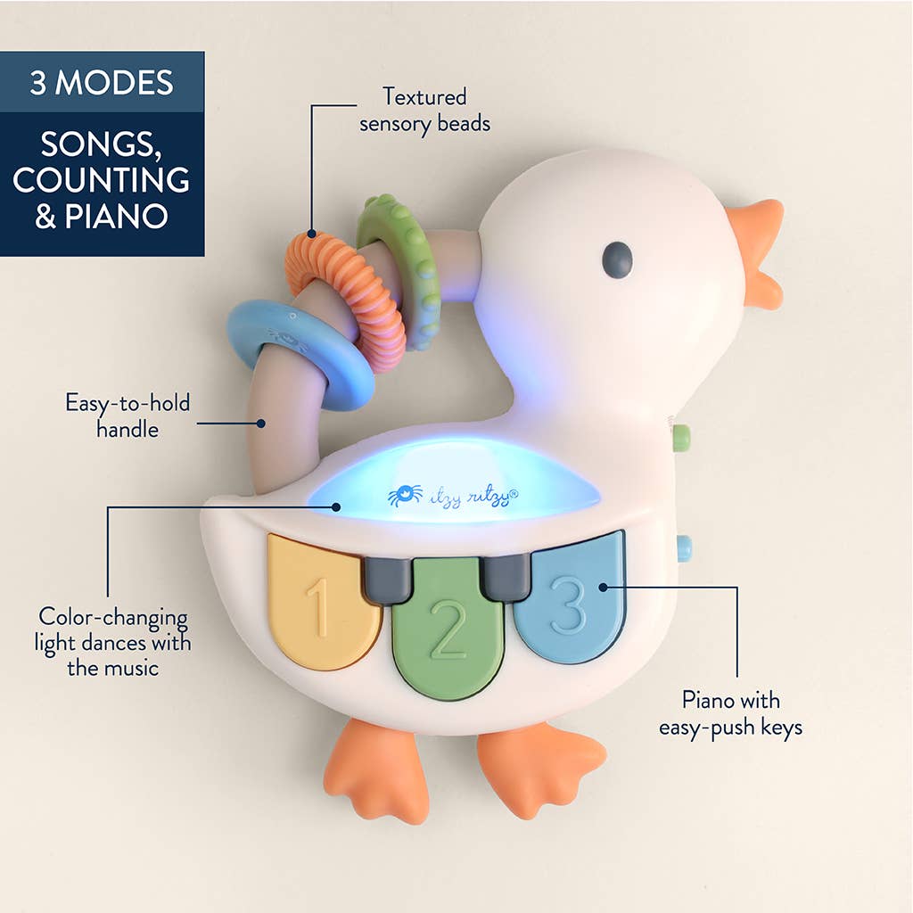 Bitzy Tunes™ Goose | Light-up Piano Toy
