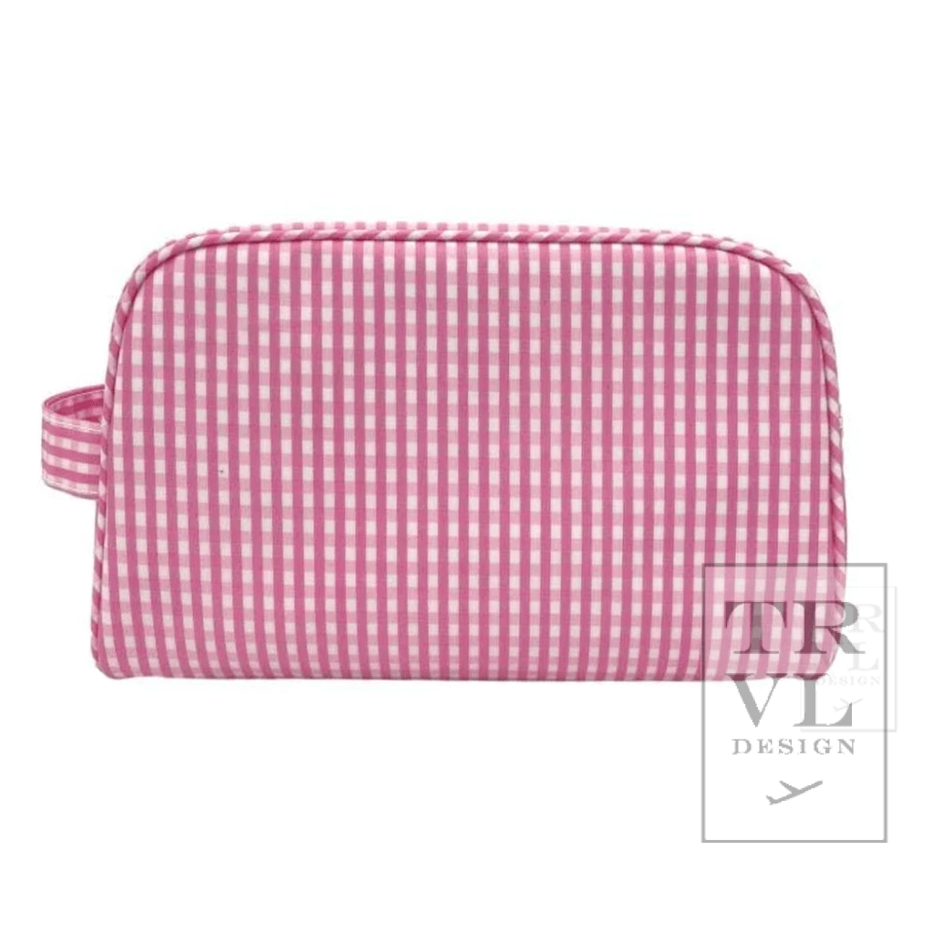 Stowaway Toiletry Bag | Gingham Pink