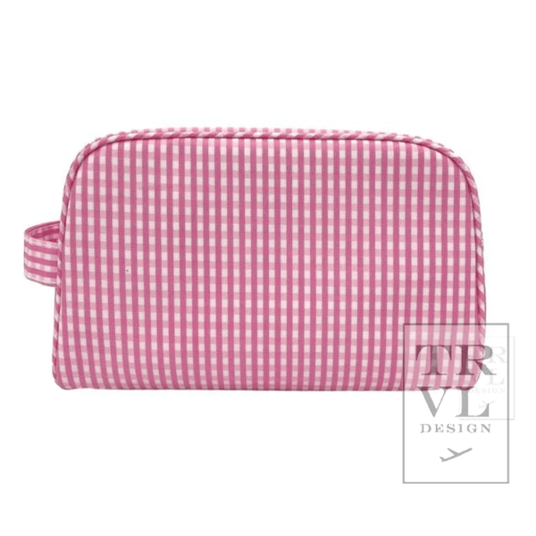 Stowaway Toiletry Bag | Gingham Pink