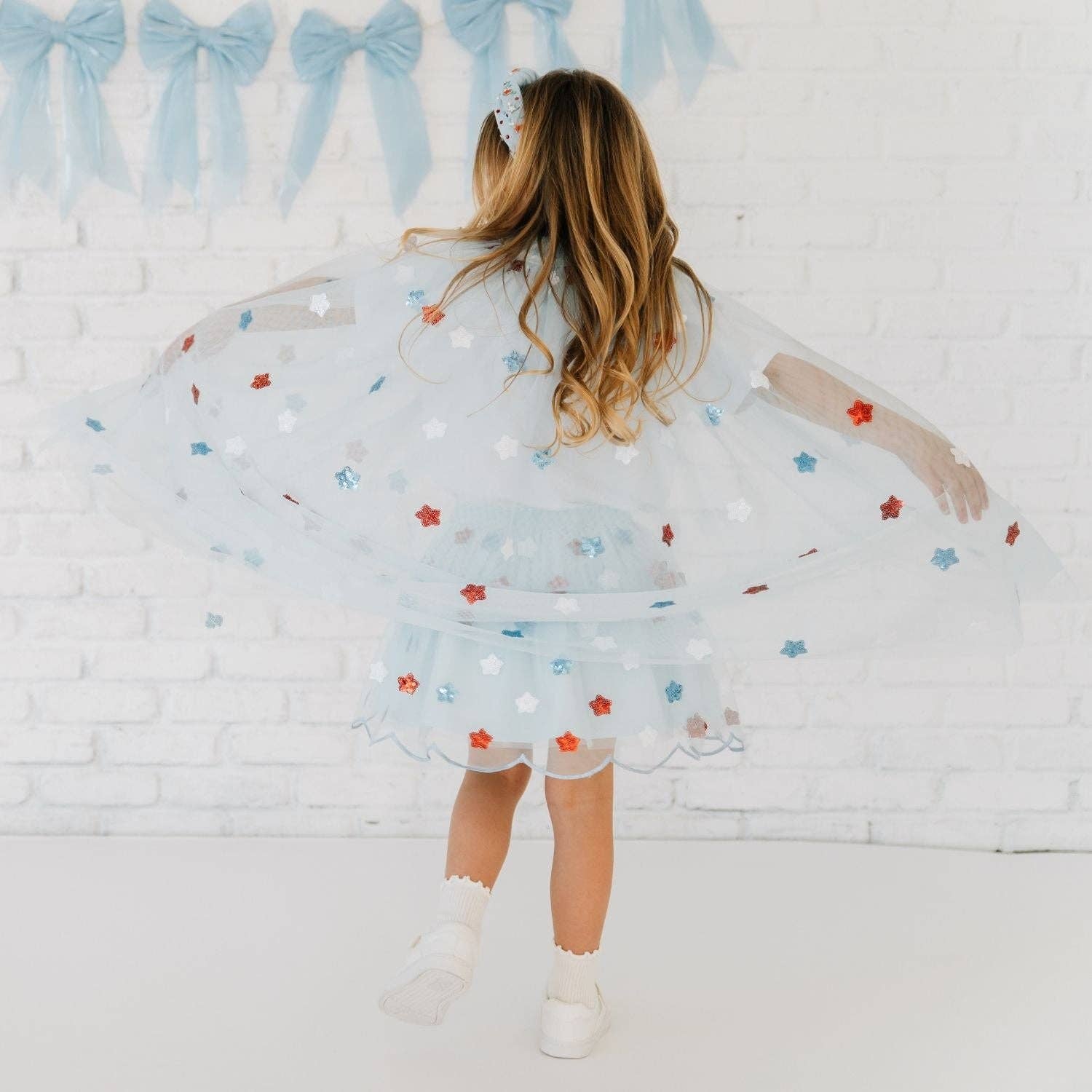 USA Sequin Stars Cape - - Kids Fourth of July Dress Up Cape