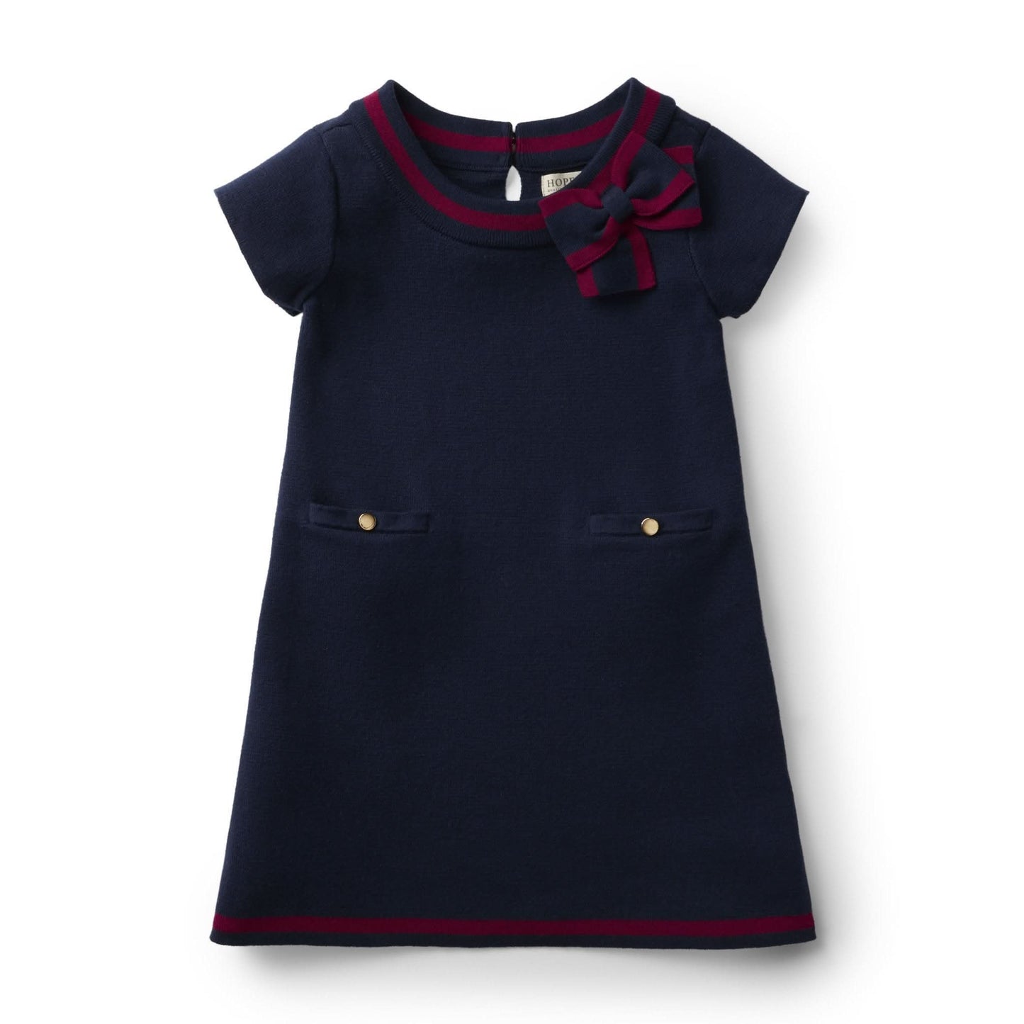 Milano Tipped Sweater Dress | Navy + Berry