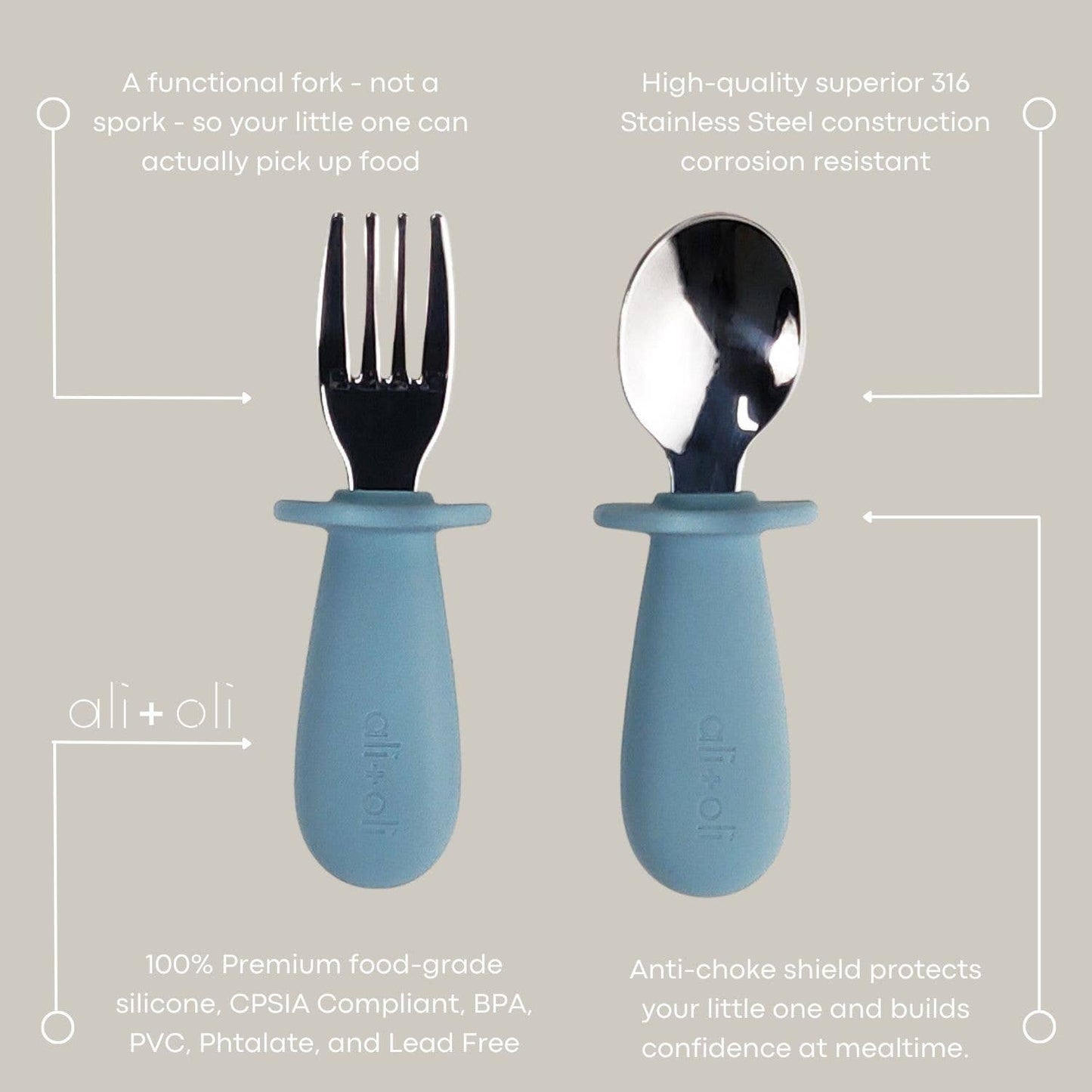 Spoon & Fork Learning Set | Blue