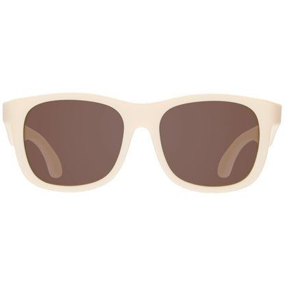 Navigator Sunglasses | Sweet Cream with Amber Lens
