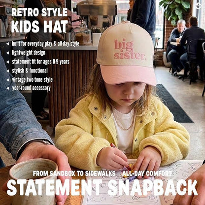 Big Sister Hat | Light Pink & Beige