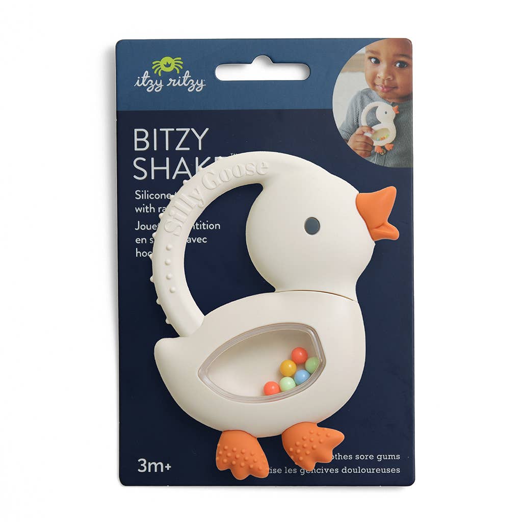 Bitzy Shake Silicone Teether w Rattle | Cherries