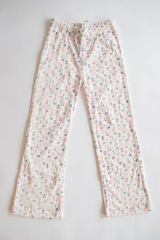 Pointelle Pant | Off White Multi Flower