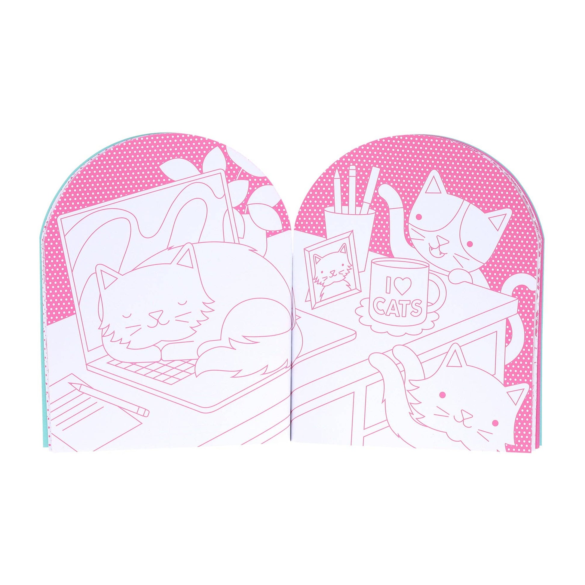 Cats Coloring Book + Stickers