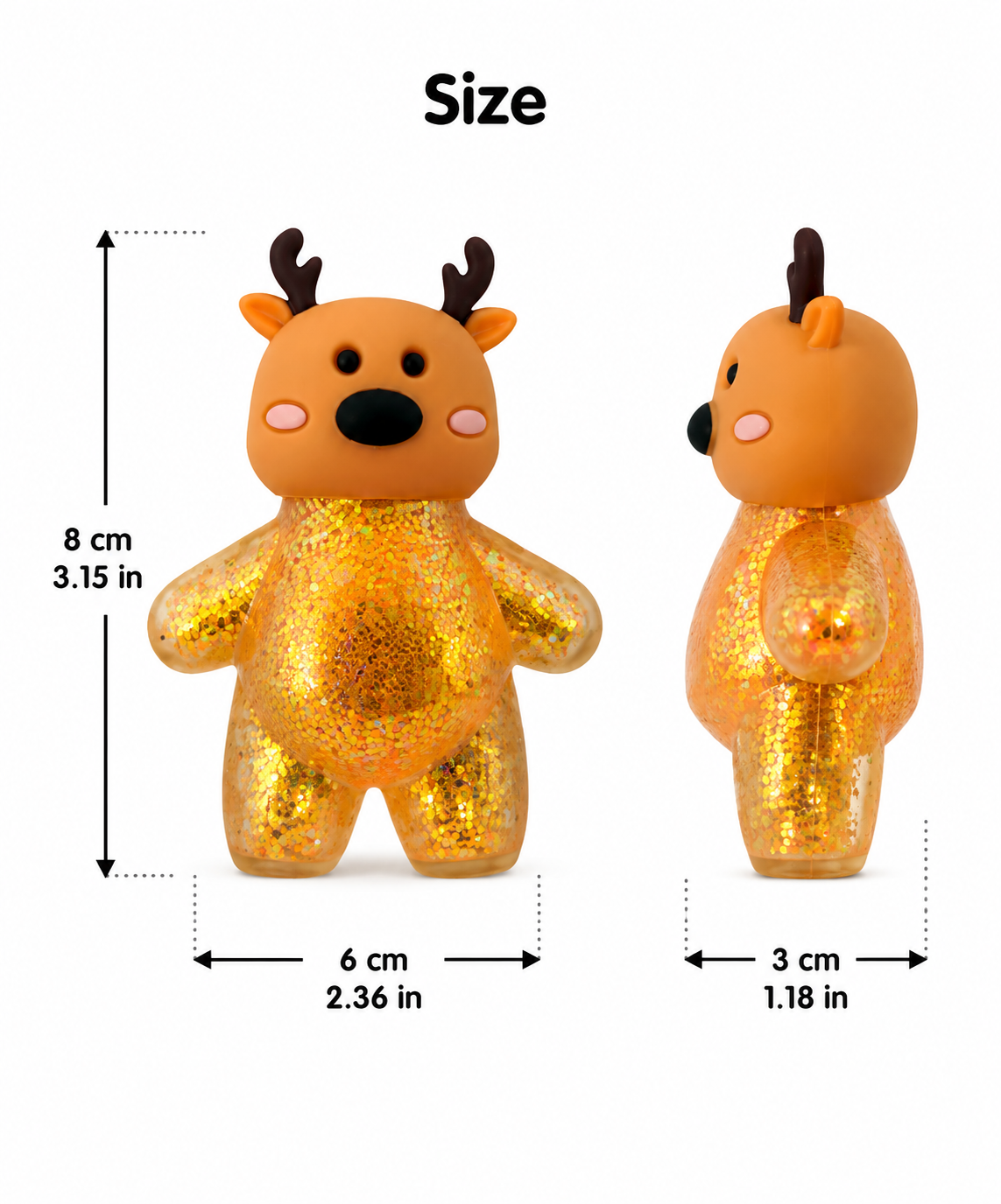 Christmas Holiday Glitter Maltose Mini Squishy | Assorted
