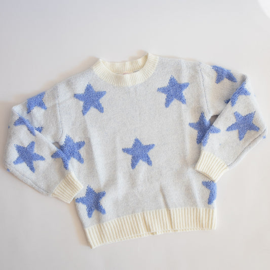 Star Sweater | White + Blue