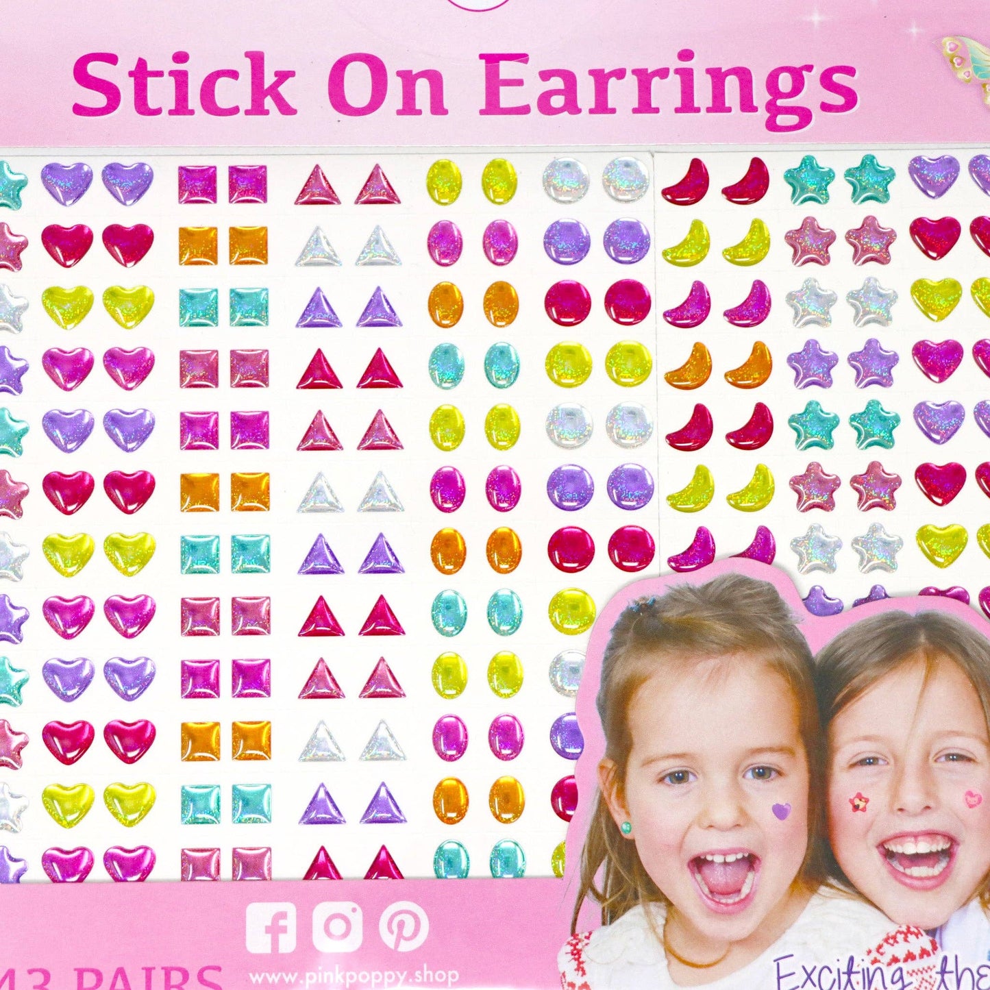 143 Pairs Of Stick On Earrings | Pack of 12