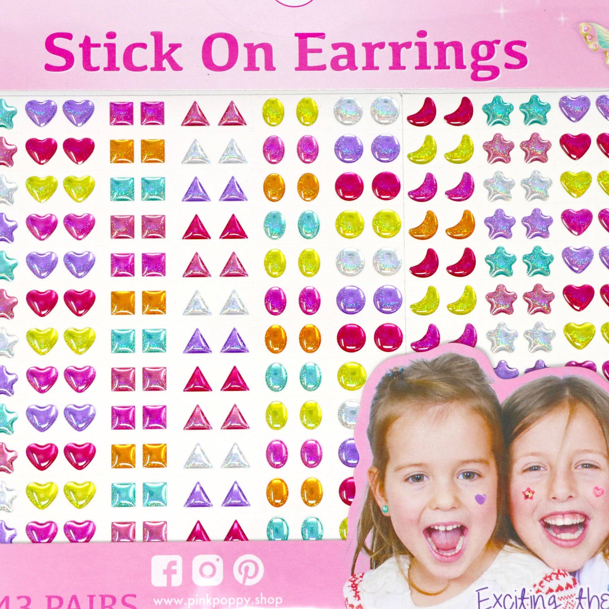143 Pairs Of Stick On Earrings | Pack of 12