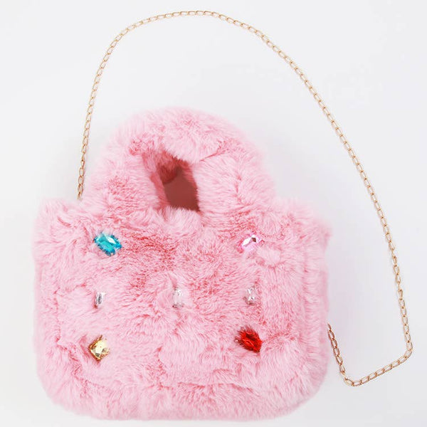 Fur Jewel Purse | Blush Pink